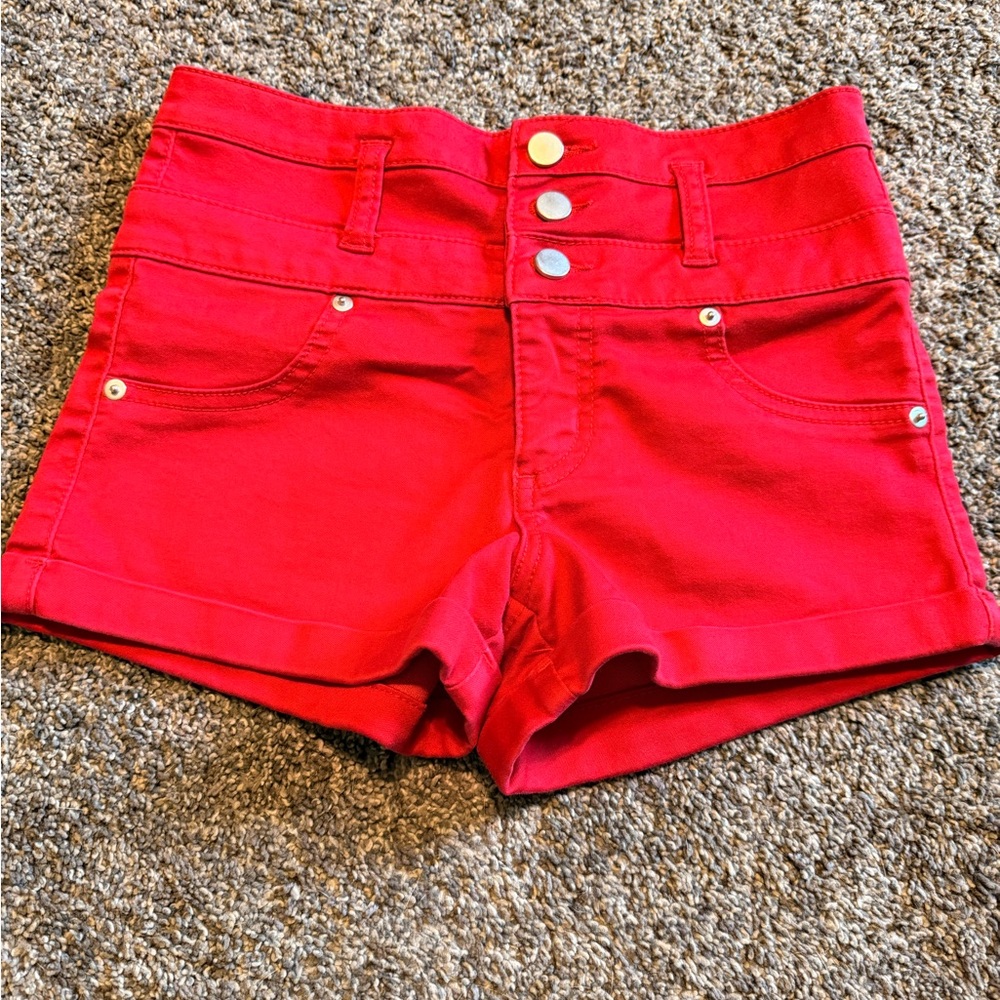Xhilaration Bright Red High-Waisted Shorts